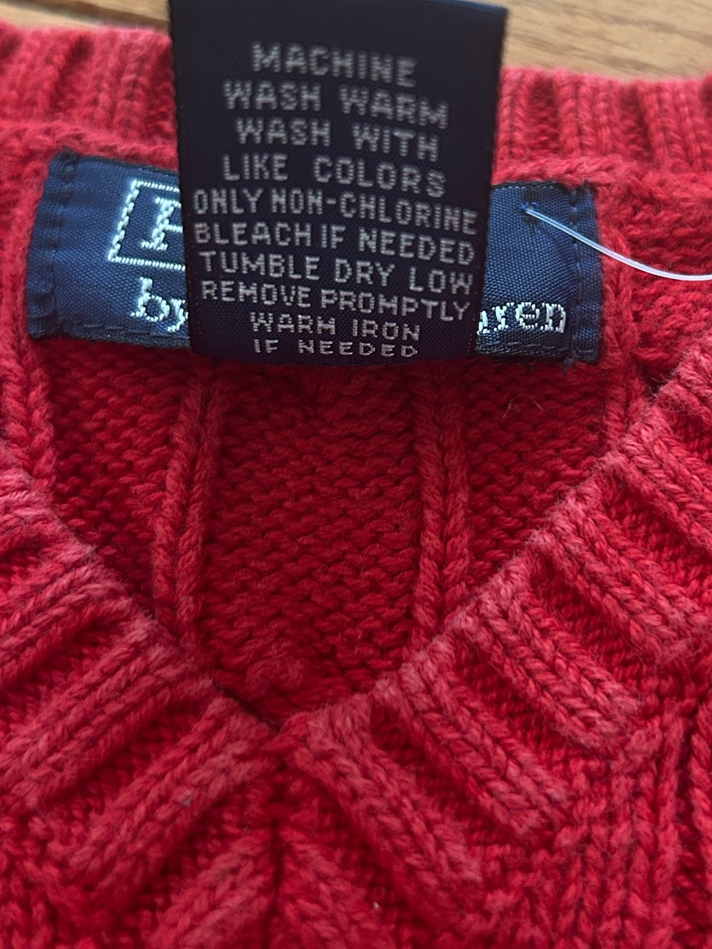 Polo Ralph Lauren Cable Knit Sweater Vest Vintage 80s 90s Red Cotton Toddler 3T - Picture 4 of 6